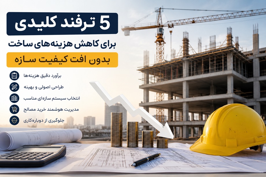 ۵ ترفند کلیدی برای کاهش هزینههای ساخت بدون افت کیفیت سازه