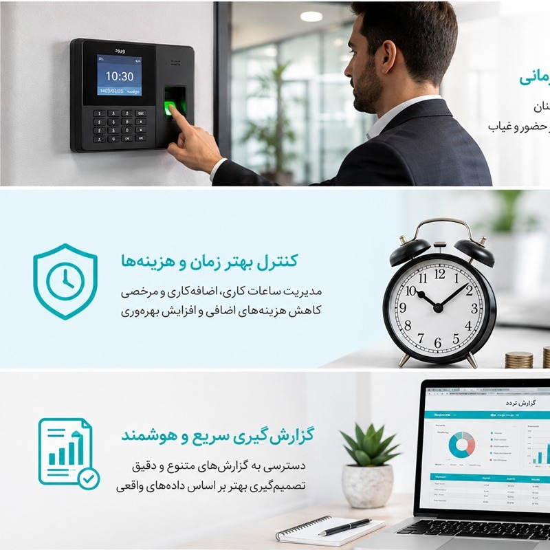فواید خرید دستگاه حضور و غیاب؛ چرا هر مجموعه‌ای به سیستم ثبت تردد نیاز دارد؟