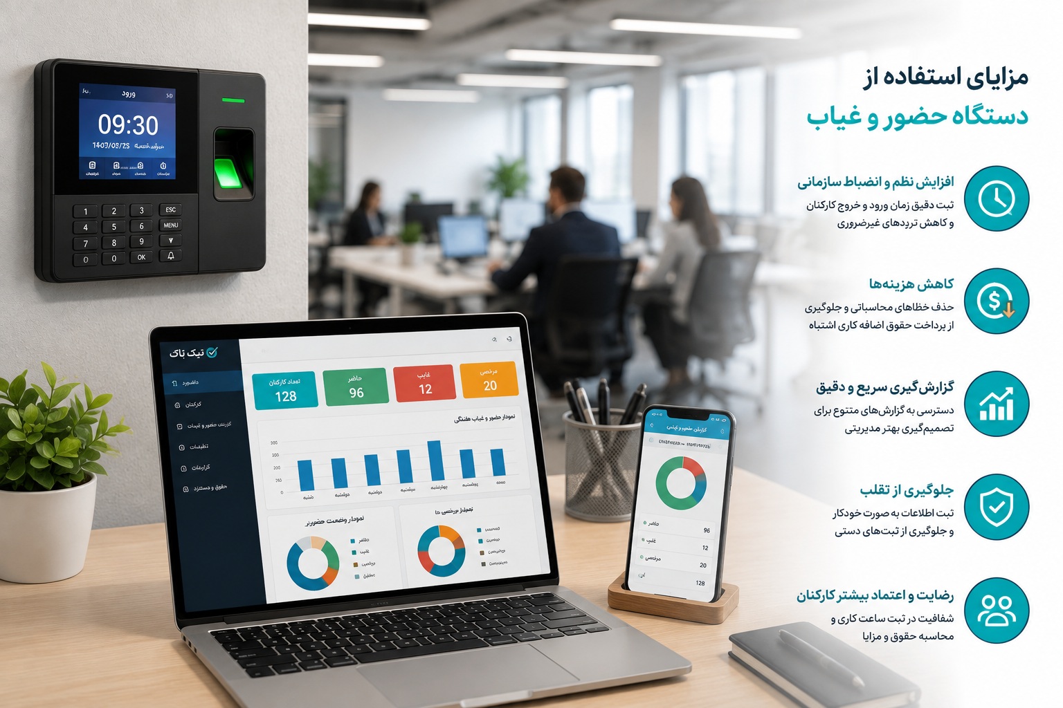 فواید خرید دستگاه حضور و غیاب